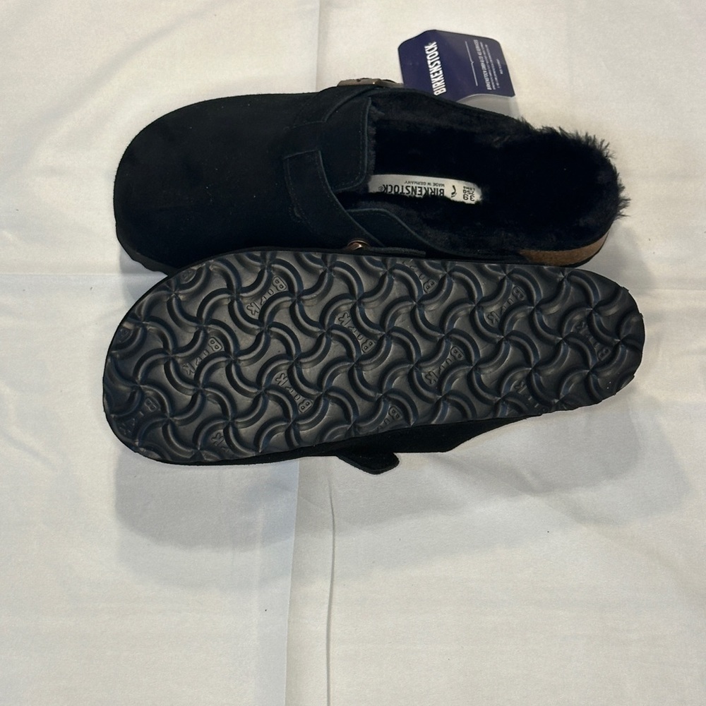 BIRKENSTOCK Boston Shearling Clogs Black size 7 7.5 8 8.5 9 9.5 38 39 40 Women’s - Picture 4 of 5